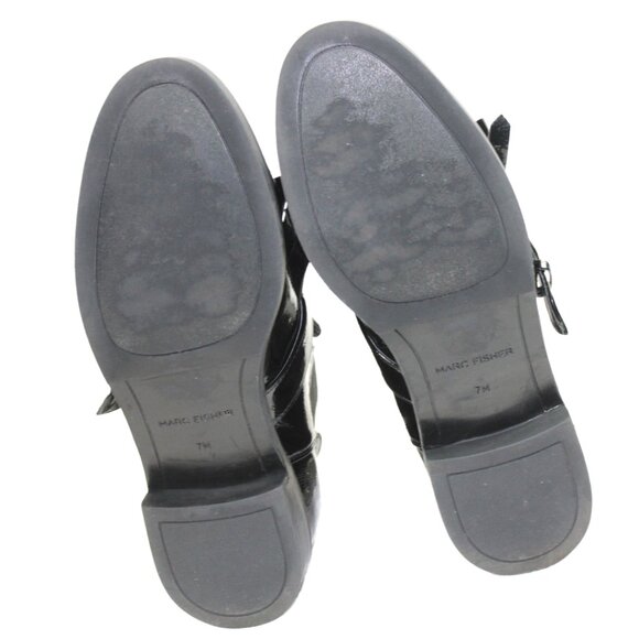 Marc Fisher Brigita Chelsea Kiltie Black Patent Buckle Pull On Boot, Size 7 - Picture 9 of 9